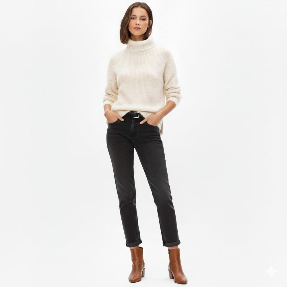 Gap Jeans Size 16 Tall Girlfriend Mid‎ Rise Black 570538 Relaxed 40" Waist Pants